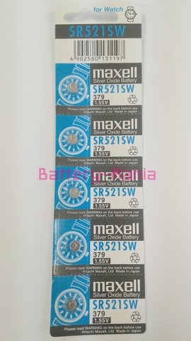 ถ่านกระดุม Maxell SR521SW pack 5 ก้อน
