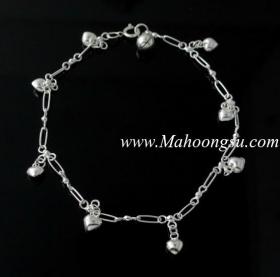 สร้อยข้อมือนำโชคโซ่ รูปหัวใจ เงินแท้ 925