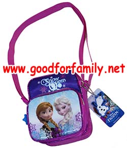 กระเป๋าสะพายข้างเล็ก Frozen ขนาด 6.5 นิ้ว แนวตั้ง สีชมพู-ม่วง โฟรเซ่น แอนนา เอลซ่า กระเป๋าใส่ของ กระเป๋าเด็ก รหัส bckslifro020