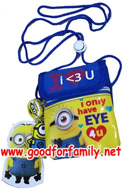 กระเป๋าคล้องคอ Despicable Me Minions กระเป๋าเด็ก, กระเป๋าสะพาย, ของใช้เด็ก รหัส bckslides001