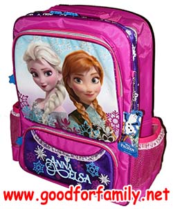 กระเป๋าเป้ Frozen 16 นิ้ว สีชมพู-ม่วง โฟรเซ่น แอนนา เอลซ่า anna elsa กระเป๋าสะพาย กระเป๋านักเรียน กระเป๋าเด็ก รหัส bckpckfro013