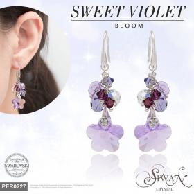 ต่างหูคริสตัล Swarovski® Sweet Violet Bloom by Siwan Crystal