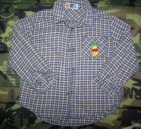 เสื้อเชิร์ตสก๊อตมือสองยี่ห้อDisney POOH size110สภาพ85%อก28ยาว17"