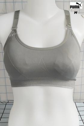 PUMA Sports Bra-สีเทา ไซส์ M 27-36"(สภาพเหมือนใหม่ ไม่ผ่านการใช้งาน)