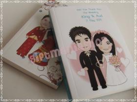 สมุดโน๊ตพิมพ์ลายการ์ตูนล้อเลียนบ่าวสาว