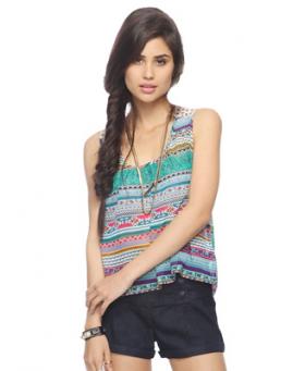 ขาย XXI FOREVER Mixed Stripe Crochet Racerback  Tank