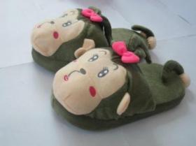 รองเท้าใส่เดินเล่นในบ้าน slippers shoes ลายลิงน้อยผูกโบว์