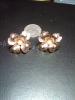 Pearl and 12K Gold Filled Flower Screwback Earring -