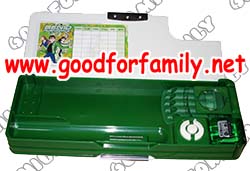 กล่องดินสอ แม่เหล็ก Ben10 เปิดได้ 2 ด้าน สีเขียว พร้อมกบเหลาดินสอปรับระดับได้ แว่นขยาย เครื่องเขียน เบนเทน เบ็นเท็น รหัส staben003