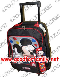 กระเป๋าล้อลาก 15 นิ้ว Mickey Mouse สีดำ มิกกี้เม้าส์ กระเป๋านักเรียน กระเป๋าล้อลาก กระเป๋าเด็ก กระเป๋าเดินทาง รหัส bcktromic127