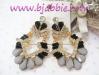 พร้อมส่งต่างหูแฟชั่นดีไซน์สวยหรูประดับคริสตัลใส,เพชรและลูกปัดแบบคริสตัลโทนสีเทา/ดำ สวยหรูดูดีมากค่ะ