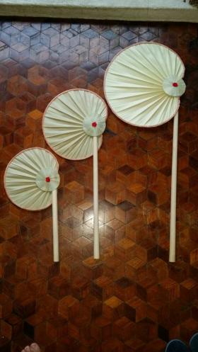 ขาย FC008 พัดใบลานโบกข้างแบบกลม