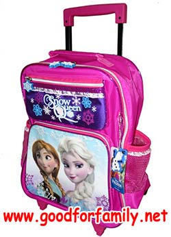 กระเป๋าล้อลาก 14 นิ้ว Frozen สีชมพู-ม่วง โฟรเซ่น แอนนา เอลซ่า กระเป๋านักเรียน กระเป๋าเด็ก กระเป๋าใส่ของ รหัส bcktrofro08