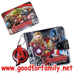 กระเป๋าสตางค์ Aveger Age of Ultron สีดำ แบบติดกระดุม 2 ตอน อเวนเจอร์ เอจออฟอัลทรอน กระเป๋าตัง กระเป๋าเด็ก รหัส bcknteave005