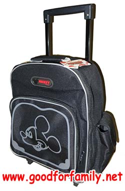 กระเป๋าล้อลาก 13 นิ้ว Mickey Mouse สีดำล้วน มิกกี้เม้าส์ กระเป๋านักเรียน กระเป๋าล้อลาก กระเป๋าเด็ก กระเป๋าเดินทาง รหัส bcktromic139