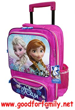 กระเป๋าล้อลาก 16 นิ้ว Frozen สีชมพู-ม่วง โฟรเซ่น แอนนา เอลซ่า กระเป๋านักเรียน กระเป๋าเด็ก กระเป๋าใส่ของ รหัส bcktrofro009