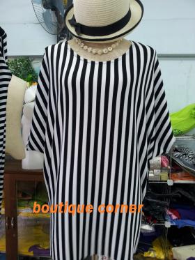 เสื้อริ้วแขนในตัวผ้าสเปนเด๊กซ์