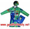 ชุดว่ายน้ำเด็ก Wetsuit แขนยาว BEN10 สีเขียว หมวกว่ายน้ำ เว็ทสูทเด็ก บอดี้สูทเด็ก เสื้อผ้าเด็ก เบนเทน รหัส swmben179