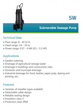 SW Submersible Sewage Pump