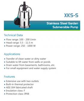 XKS-S Stainless Steel Garden Submersible Pump
