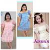 เดรสผ้าเบอร์เอาท์ สีฟ้า