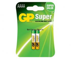 ถ่านอัลคาไลน์ GP BATTERIES รุ่น GP25A-2U2 AAAA แพค 2 ก้อน