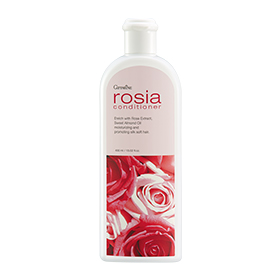 Giffarine Rosia Conditioner 400 ml. กิฟฟารีน โรเชีย คอนดิชันเนอร์ ครีมนวดผมผสมสารสกัดจากดอกกุหลาบ และ Sweet Almond Oil พร้อมกลิ่นหอมของกุหลาบ