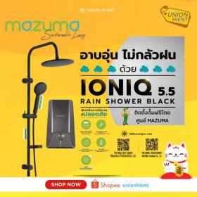 ขาย MAZUMA เครื่องทำน้ำอุ่น5500W IONIQ 5.5rain shower black สีดำ(ติดตั้งฟรี)