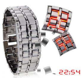 นาฬิกาไร้หน้าปัด (Faceless Japanese Inspired LED Watch-Red)