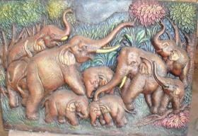 ช้าง 9 เชือก  65x95 ซม.