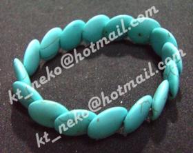 ข้อมือเทอร์ควอยส์อัดรูปทรงกระดุม