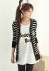 เสื้อคลุมน่ารักลายขวางสีดำขาว chic!