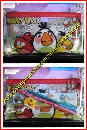 ถุงใส่ดินสอ พร้อมอุปกรณ์เครื่องเขียน Angry Bird