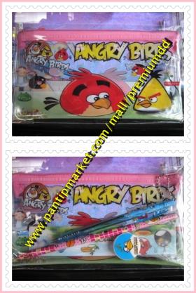 ถุงใส่ดินสอ พร้อมอุปกรณ์เครื่องเขียน Angry Bird