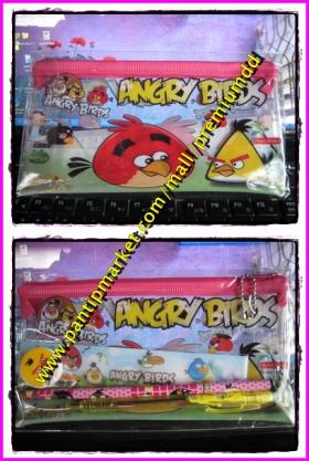 ถุงใส่ดินสอ พร้อมอุปกรณ์เครื่องเขียน Angry Bird