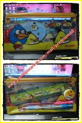 ถุงใส่ดินสอ พร้อมอุปกรณ์เครื่องเขียน Angry Bird