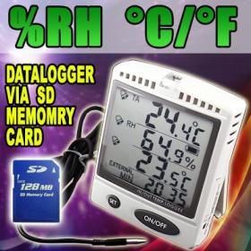 เครื่องบันทึกความชื้นสัมพัทธ์ และอุณหภูมิในอากาศ (Datalogger) เหมาะสำหรับโรงเรือน โรงเพาะชำ โรงเลี้ยงสัตว์ ห้องเก็บผลผลิต ฯลฯ รุ่น DLG87799SD