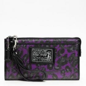 ขาย Coach COACH DAISY OCELOT PRINT ZIPPY WALLET  48597