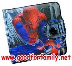 กระเป๋าสตางค์เด็ก Spiderman แบบ 2 พับ กระดุม สีดำ สไปเดอร์แมน กระเป๋าตัง กระเป๋าเด็ก รหัส bckntespi010