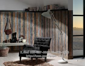 ขายวอล PPWALL WOOD STONE 074วอลเปเปอร์ลายไม้คละสี