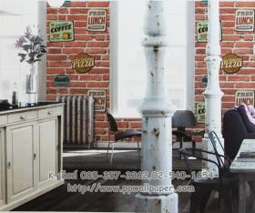 ขาย PPWALL WOOD STONE 092 วอลเปเปอร์ลายอิฐแดง