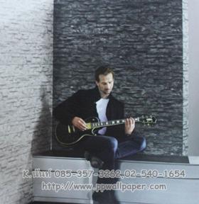 ขาย PPWALL WOOD STONE 083วอลเปเปอร์ลายอิฐหินทรายดำ