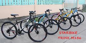 ขายดีที่สุด MTB TRINX M136ปี16 เฟรมอลูมิเนียม เกียร์21สปีด แกนปลด ดิสเบรค โช๊คอัพหน้าพร้อมบาร์เอ็น