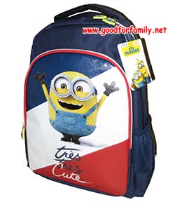 กระเป๋าเป้ Minions 17 นิ้ว สีน้ำเงิน มินเนียน backpack กระเป๋าสะพาย กระเป๋านักเรียน กระเป๋าเป้ กระเป๋าเด็ก รหัส bckpckdes010