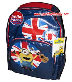 กระเป๋าเป้ Minions 17 นิ้ว สีน้ำเงิน มินเนียน backpack กระเป๋าสะพาย กระเป๋านักเรียน กระเป๋าเป้ กระเป๋าเด็ก รหัส bckpckdes009