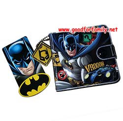 กระเป๋าสตางค์ Batman สีดำ แบบติดกระดุม 2 ตอน แบทแมน กระเป๋าตัง กระเป๋าเด็ก กระเป๋าเงิน การ์ตูน รหัส bckntebat006