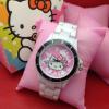 นาฬิกา Hello Kitty  หน้าชมพู สายสีขาว