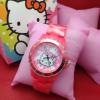 นาฬิกา Hello Kitty  หน้าชมพู สายสีชมพูเข้ม