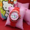 นาฬิกา Hello Kitty  หน้าชมพู สายสีดำ