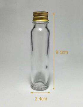 ขวดแก้ว24ml ฝาอลูมิเนียมเงิน,ทอง จุกรู